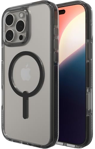 ZAGG Santa Cruz Snap Graphene-Reinforced Case for iPhone 16 Pro Max [6.9-Inch], MagSafe Compatible, Anti-Yellowing, Scratch-Resistant, Slim Design, Shockproof Phone Back Cover (Black)