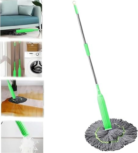 2 en 1 Mopa deshidratada, trapeador redondo giratorio de 360 grados, trapeadores giratorios autoescurribles, trapeador de piso de microfibra de secado rápido, trapeador para limpiar el polvo de la c