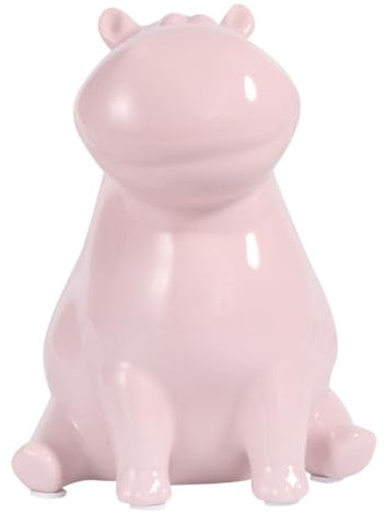 Amosfun Minimalistische Desktop-Dekoration Keramik Hippo Shaped Crafts Tisch Ornament Pink
