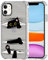 MOSNOVO Case for iPhone 11, [Buffertech 6.6ft Military-Grade Drop Protection] [Anti Peel Off Tech] Clear TPU Bumper Phone Case Cover Design - Hidden Black Cat