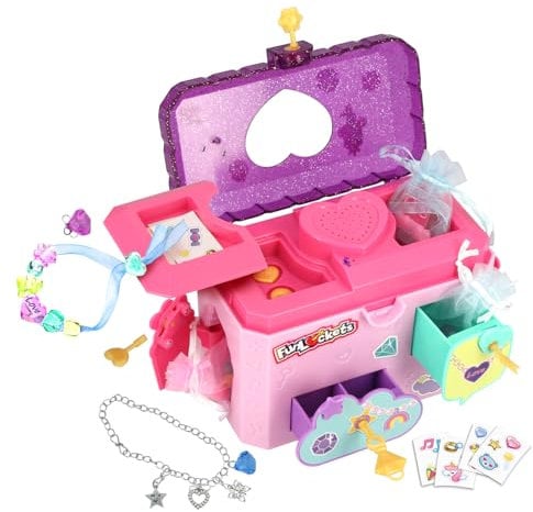 FUNLOCKETS Secret Jewellery Box with Voice Message Recorder, Jewellery Box for girls with secret compartments containing jewellery to make. Gifts for girls age 5+