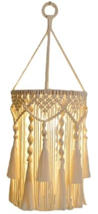 Persistence Boho-Lampenschirm, Boho-Hängelampe, Handgefertigter Makramee-Lampenschirm, Plug-In-Pendelleuchte, Böhmische Hängelampen
