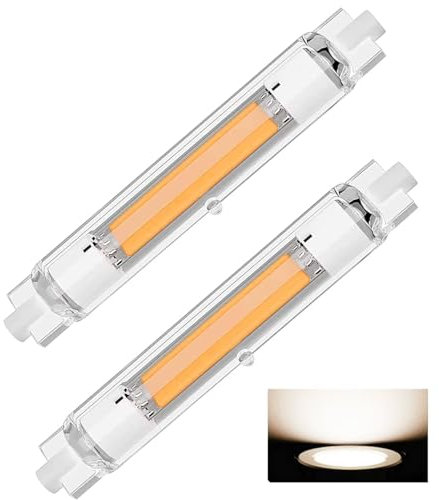 FDHVCB R7S LED 118mm Dimmbar, 30W LED Lampen 118mm Ersatz für 300W J118mm Halogen Leuchtmittel, R7S LED COB Glühbirne Kaltweiß 6000K 3000LM, 360°Abstrahlwinkel,Kein Flackern, 2er Pack