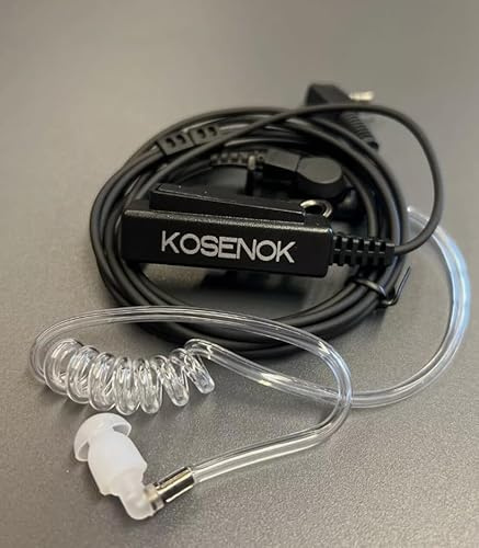 High Security Standard Kosenok Security Headset Ohrhörer 3,5 mm | Schallschlauch, Transparent, Halteclip inkl., In-Ear, Für Funkgerät