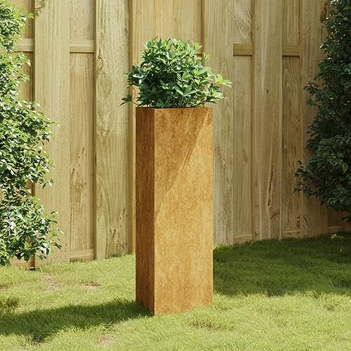 Xichuzi Pflanzkübel 30x26x75 cm Cortenstahl, Pflanzgefäße Außen, Blumentöpfe Garten, Blumenübertopf, Pflanzen Topf Groß - 824545