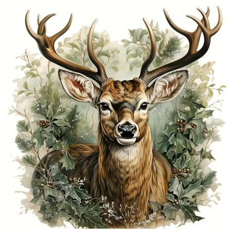 Mandun Art Peinture Numero Adulte, Cerf Coloriage Par Numero Adulte, Toile Peinture Pour la Décoration de la Maison 40x40cm