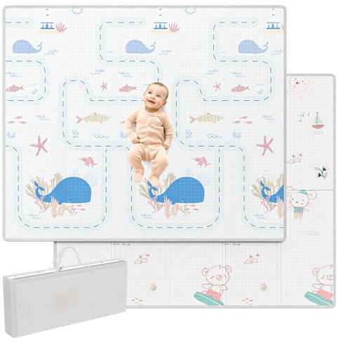 Lertantri 150x180x1cm Spielmatte Baby Faltbar, Stärke Krabbeldecke für Baby, Krabbelmatte Baby Schadstofffrei, Spielmatte Kinder Spieldecke Randverstärkungsmatte