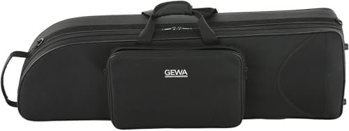 GEWA Posaunenkoffer Symphony für Tenorposaune, Nylongewebe, Fiberglaskern, inkl. Rucksackriemen, individuell einstellbare Innenaustattung, Zubehör- und Notentasche, Schwarz