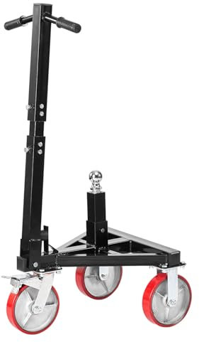 VEVOR Chariot de Remorque, Capacité Charge de Languette 1587 kg, Hauteur 460 mm 560 mm, Boule 50,8 mm, Roues Pivotantes 20 cm, Longueur Poignée Réglable, pour Déplacer Remorque de Camping-Car Bateau