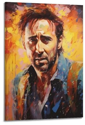 PPZXYEBM Nicolas Cage Schauspieler-Poster, dekorative Malerei, Leinwand, Wandposter und Kunstdruck, moderne Familienschlafzimmer-Dekoration, Poster, 20 x 30 cm