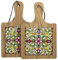 ChicHouse Set 2pcs mini taglieri da cucina in legno con manico ideali per piccoli antipasti, formaggi, salumi o come salva superfici e sottopentola. (2, Rosa e Verde, Quadrato 19.6 x 12.3 x 1 cm)