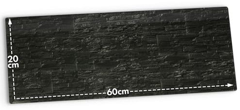 Floordirekt Magnettafel aus Glas | SCHWARZ | 20x60cm inkl. 3 Magnete & Montagezubehör - Whiteboard aus Sicherheitsglas, Magnetboard magnetische & beschreibbare Memoboard, SCHWARZ (Ø4mm) 20x60cm