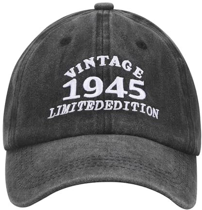 Starvortex Baseball Cap Herren, Vintage Baseballcap im Used-Look, Geschenke 80 Geburtstag Mann, 1945 Geburtstag Mann, Ausgefallene Coole Geschenkideen für Papa, Onkel, Opa
