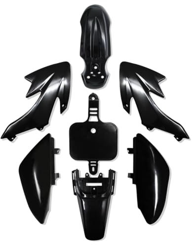 Fegtrtyoa CRF50 Kunststoff-Kit Pit Bike Teile Verkleidungen Kotflügel für CRF 50 XR 50 SSR 110 107 125 MX650 MX500 Piranha Baja Schwarz