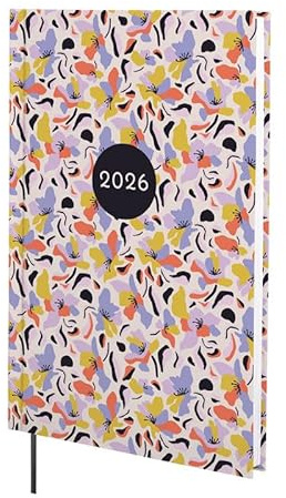 Finocam - Kalender 2026, Wochenansicht, vertikal, Januar - Dezember (12 Monate), Jahresplaner 2026, mit Punktband, Hardcover, Mauve, Spanisch