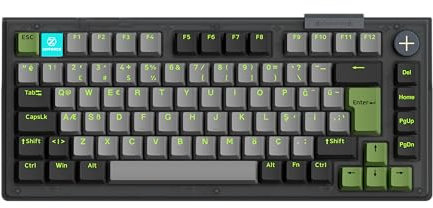 ZIPFORCE Clavier mécanique sans Fil, 81 Touches Clavier personnalisé échangeable à Chaud avec Bouton, rétroéclairage RVB, claviers de Jeu mécaniques 2,4 GHz/USB-C / BT5.0, Casquettes PBT