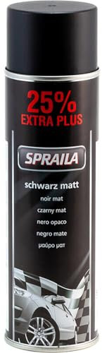 ECI 1x 500ml Spraila Auto Lackspray Dose Sprühlack Spraydose Schwarz Matt