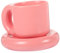 Mikinona Conjunto de Tazas de Cerámica con Platillo Taza de Café Creativa de Color Rosa Bebidas Frías Oficina