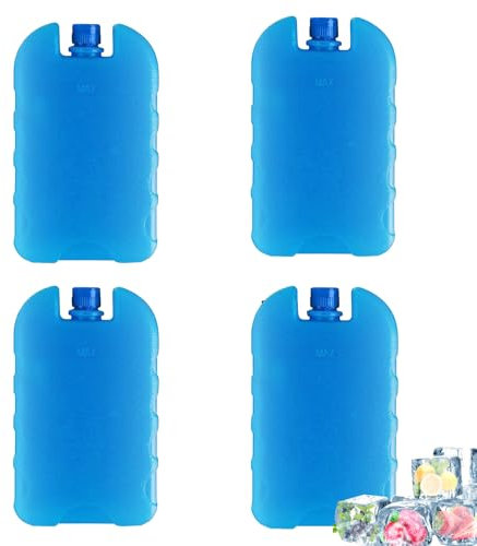 Dünne Kühlakkus für Kühlbox, 4 Packungen Gefrierblöcke, Klimaanlagen-Ventilator, Eiskristallbox, platzsparende Gefrierpackungen, Kühltasche, Kühlakkus, wiederverwendbar