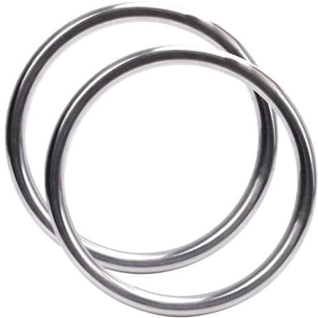 Abaodam Wing Chun Ring Set Stainless Steel Self Training Rings for Martial Arts Hand Strength and Agility Training Fitness Equipment