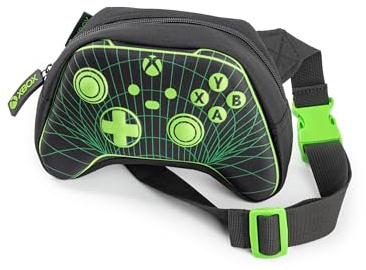 Xbox Unisex Kids Black Cross Body Bag | Zip-Up Carrying Bag with Logo | Gaming Accessory for Travelling & School | Personal Item Holder for Young Gamers Merch