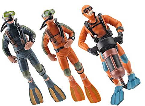 JOINPAYA 3 Stück Taucherfigur Aquariumdeko Taucher Modell Aus Kunststoff Schwimmend Lebensecht Aquarium Taucher Dekoration Fischtank Zubehör