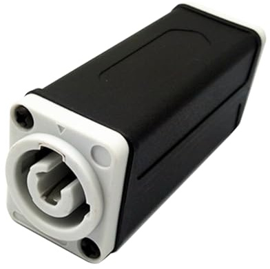 Uulooat LED PowerCon AC Coupler Adapter Extender Power Connector Extender Connector Speakon Panel Mount Straight Adapter White to White