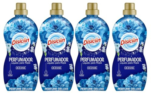 Disiclin Perfumador de Ropa Oceanic– Pack de 4 Botellas (144 Lavados) | Aroma Intenso y Elegante, Microcápsulas de Fragancia Duradera, Perfume Concentrado para Lavadora