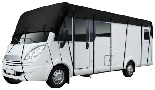 Robuste Wohnmobil-Dachabdeckung for Den Winter, Aus 210D Oxford-Gewebe, Passend for 10,4–11 M Lange Wohnmobile, Reiseanhänger, Reisemobile, Klappwohnwagen, Pickup-Camper(Black,21 * 10ft)