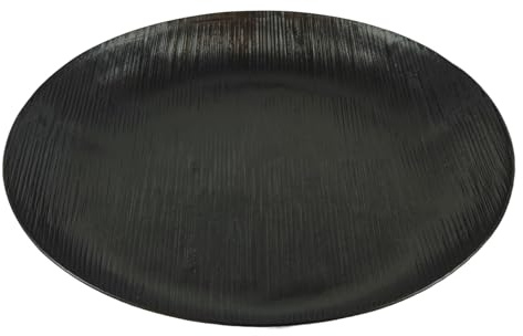 colourliving Tablett schwarz rund, Aluminium Kerzentablett und Dekoteller in Handarbeit für Kerzen und Deko auf Wohnzimmertisch Sideboard und Esstisch (30 cm)