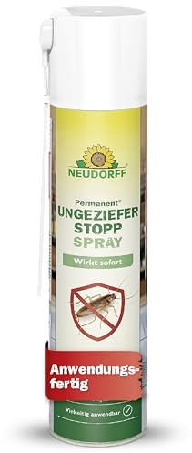 Neudorff Permanent UngezieferStopp Spray – Zuverlässige Sofortwirkung gegen Fliegen, Flöhe, Silberfische, Milben und anderes Ungeziefer – für Innen und Außen, 300 ml