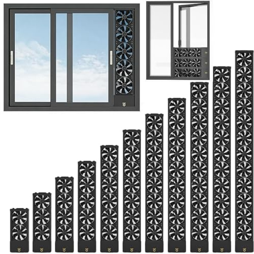 Vertical Window Exhaust Fan for Sliding Windows, Reversible Airflow Window Fan with Stepless Speed Control, No-Tools Punch-Free Installation Ventilation Fan for Bedroom Bath black 25.6-27.6in/65-70cm