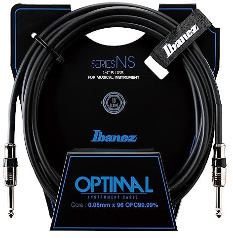 Ibanez NS10 10 ft 2 Straight Plugs Optimal Instrument Cable