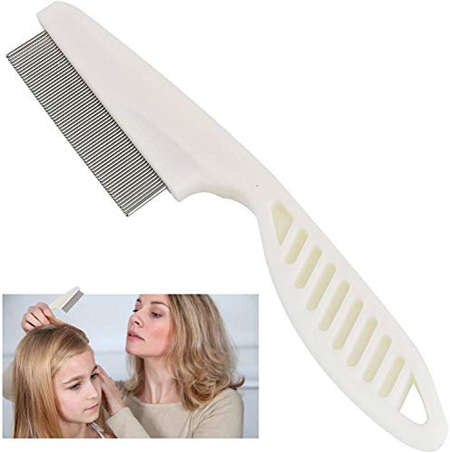 Nissenkamm fein Metall hochwertig Kunststoff-Griff zum Entfernen von Kopfläusen und deren Eiern