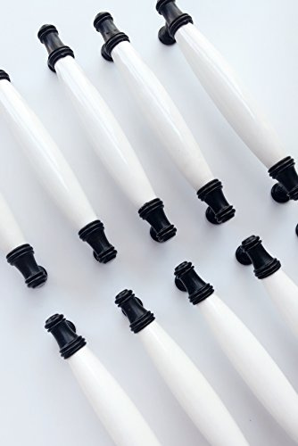 S.D.Maket Schönes Leben* 10 x Möbelgriffe Türgriff-Sets Bogengriffe Möbelknöpfe Möbelknäufe Keramik Möbelknopf Möbelgriff Schrankgriffe Pech 128mm (Typ 2)