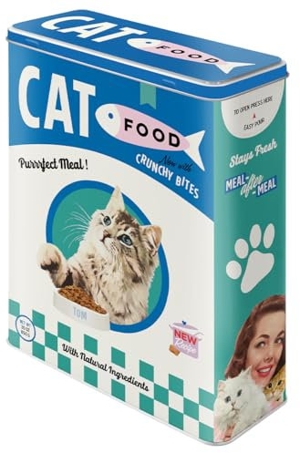 Nostalgic-Art Retro Vorratsdose XL, 4 l, Cat Food – Geschenk-Idee für Katzen-Besitzer, Aufbewahrungsbox für Trockenfutter, Vintage Design