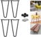 DICN 4pcs Pied de Table en Métal 25cm/10, Pied de Meuble Métal Noir avec des Vis, Pieds en Épingle avec 2 Tiges Robustes pour Bricolage Meubles Armoire TV armoires Table de Chevet