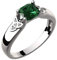 GWG Jewellery Sterlingsilber Keltischer Ring Smaragd-Grüner quadratischer Stein und Dreifaltigkeitsknoten mit Kristallen verziert – 10 in Geschenkbox für Frauen