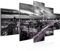Runa Art Bild Büro Wohnzimmer Berlin Skyline 5 Teilig Skyline Schwarz Violett Wandbilder auf Vlies Leinwand 004353c