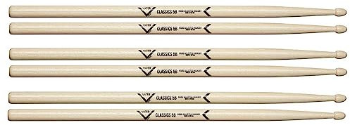 Vater Drumsticks VSP35BCL – 5B Classics Series – Hickory – Holzspitze – 3 Paar