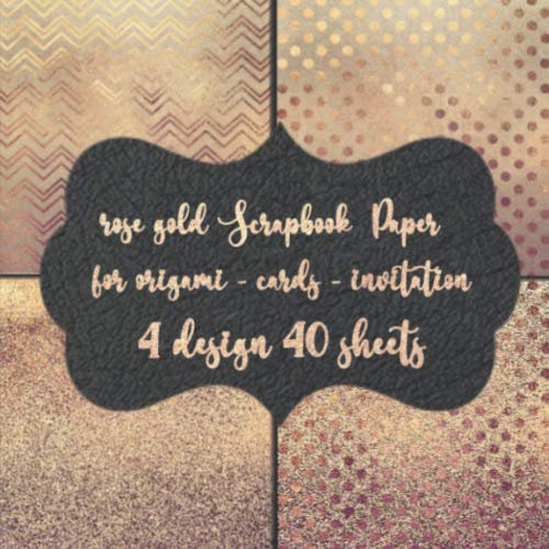 rose gold scrapbook paper for origami - cards - invitation: card making DIY crafting - origami - decoupage - paper craft - collage art - kirigami - Decorative crafting Paper for Card Making