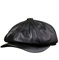 Barett Cap Echte Ledermütze Herbst Herren Leder Baskenmütze Junge Student Zungenkappe Snapback Caps Für Männer 55-56Cm Schwarz