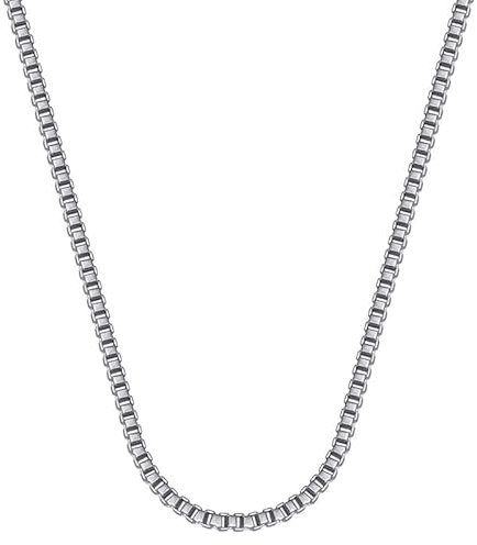 BOBIJOO JEWELRY - Chaîne Collier Maille Vénitienne Carré 2mm 55cm Acier Inoxydable 316L Argenté