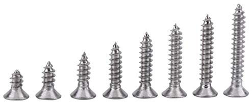 200 Stück M3 Edelstahl SS304 Flat Head Wafer Head Selbstbohrendes Blech Tek Schraubensortiment(Flat Head Self-tapping Screws)