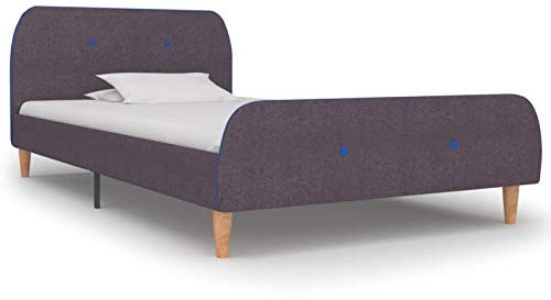 Tidyard Bettgestell Polsterbett Klassisch Stoffbett Ehebett Einzelbett Bettrahmen Lattenrost Schlafzimmerbett Taupe Stoff 90x200 cm