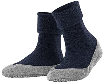 FALKE Damen Stoppersocken Cosyshoe W Hp Wolle rutschhemmende Noppen 1 Paar, Blau Marine Melange 6794, 39/40 EU