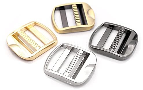 CRAFTMEMORE Strong Metal Ladder Lock Tri-Glide Tension Lock Slide Buckle for Adjustable Backpack Harness Belt Strap 4pcs - Pick Color SC82 (1 Inch, Gunmetal)