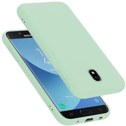 Cadorabo Hülle kompatibel mit Samsung Galaxy J7 2017 Hülle Silikon Handyhülle für Galaxy J7 2017 Case aus flüssigem Silikon- Kratzfeste und stoßfeste dünne TPU Schutzhülle - Liquid HELL GRÜN