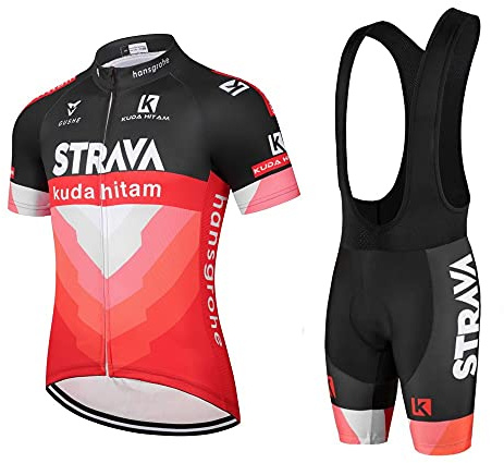 Msport Abbigliamento ciclismo Set Completo – Maglia + Salopette Pantaloncini con Imbottitura Gel 5D Antishock - Mod.01r L