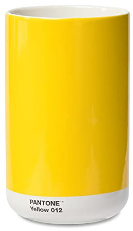 Pantone Porzellan Vase mit Geschenkbox, Jar, dekorative hochwertige Blumenvase, 1 Liter, Yellow 012 C